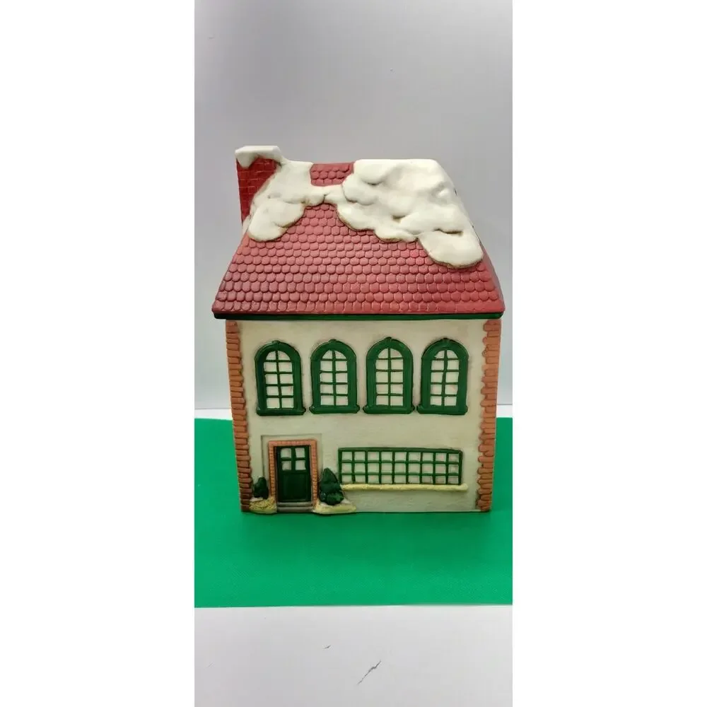 Christmas Toy Shop Ceramic Cookie Jar Canister House Holiday Village Decor